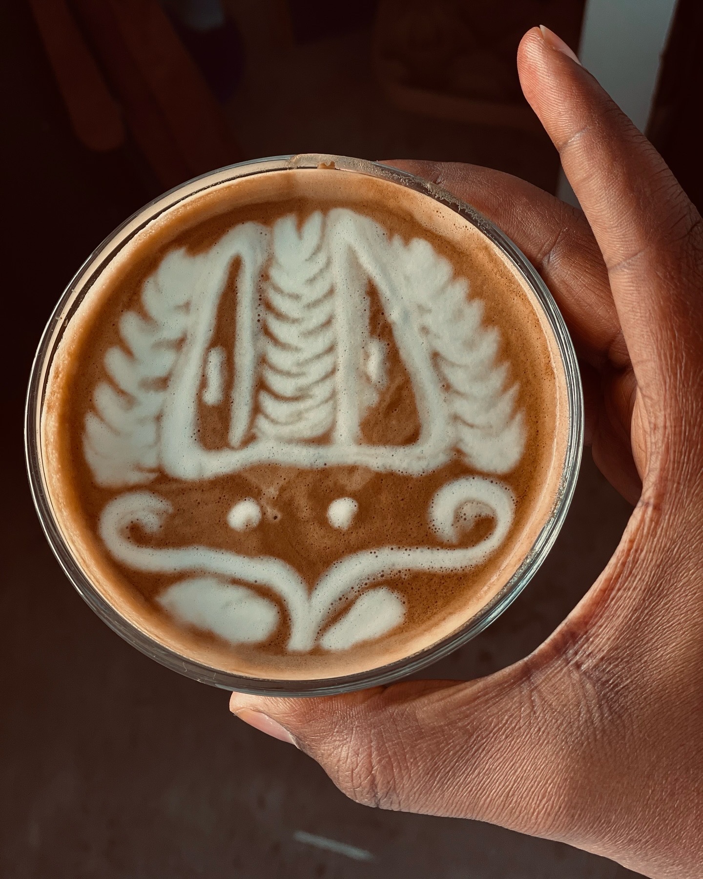 Ostrich design in latte art