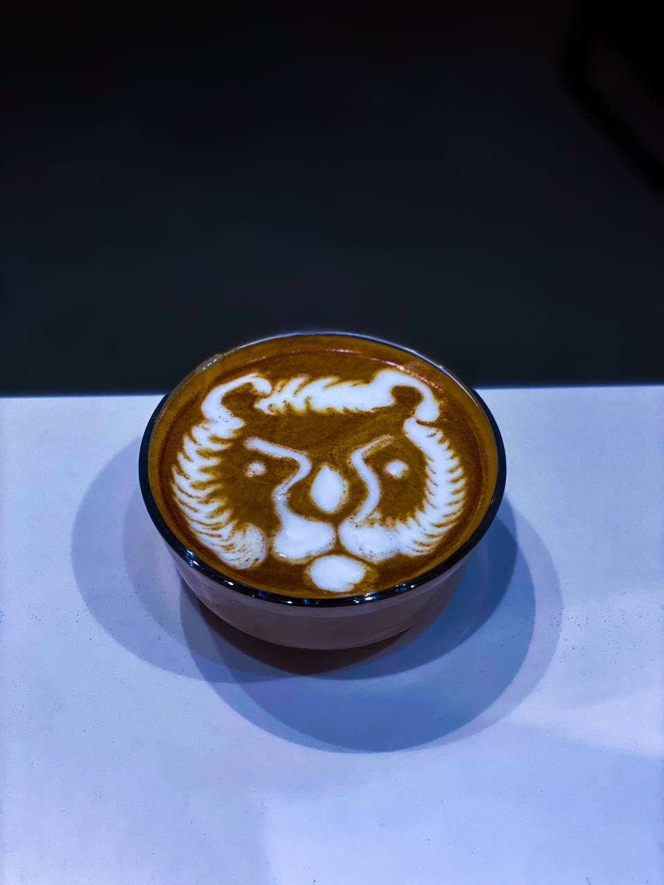 Tiger design in latte art